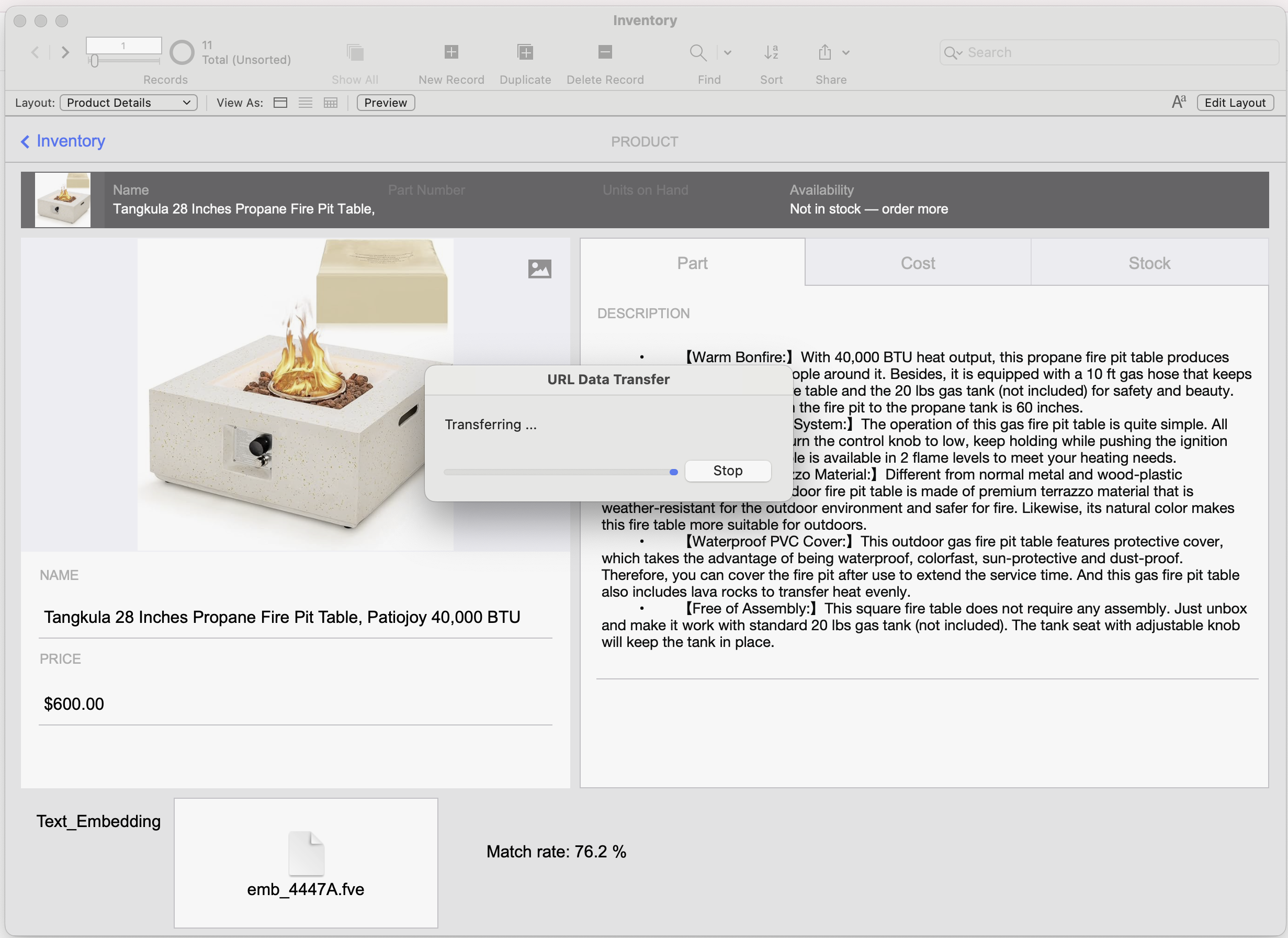 Semantic search complete—we’re now using Insert from URL to prompt our local LLM for a summarized sales pitch.