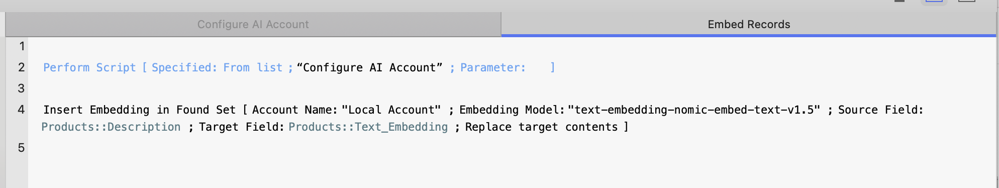 Embed Records script - configured with our local embed model