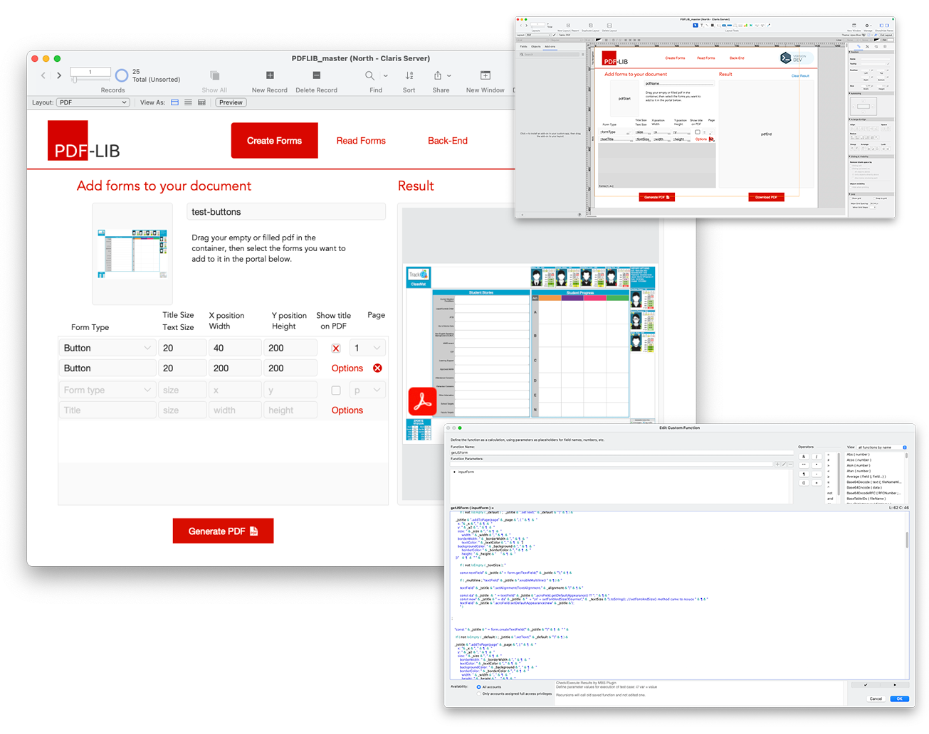 Claris FileMaker custom module screenshot