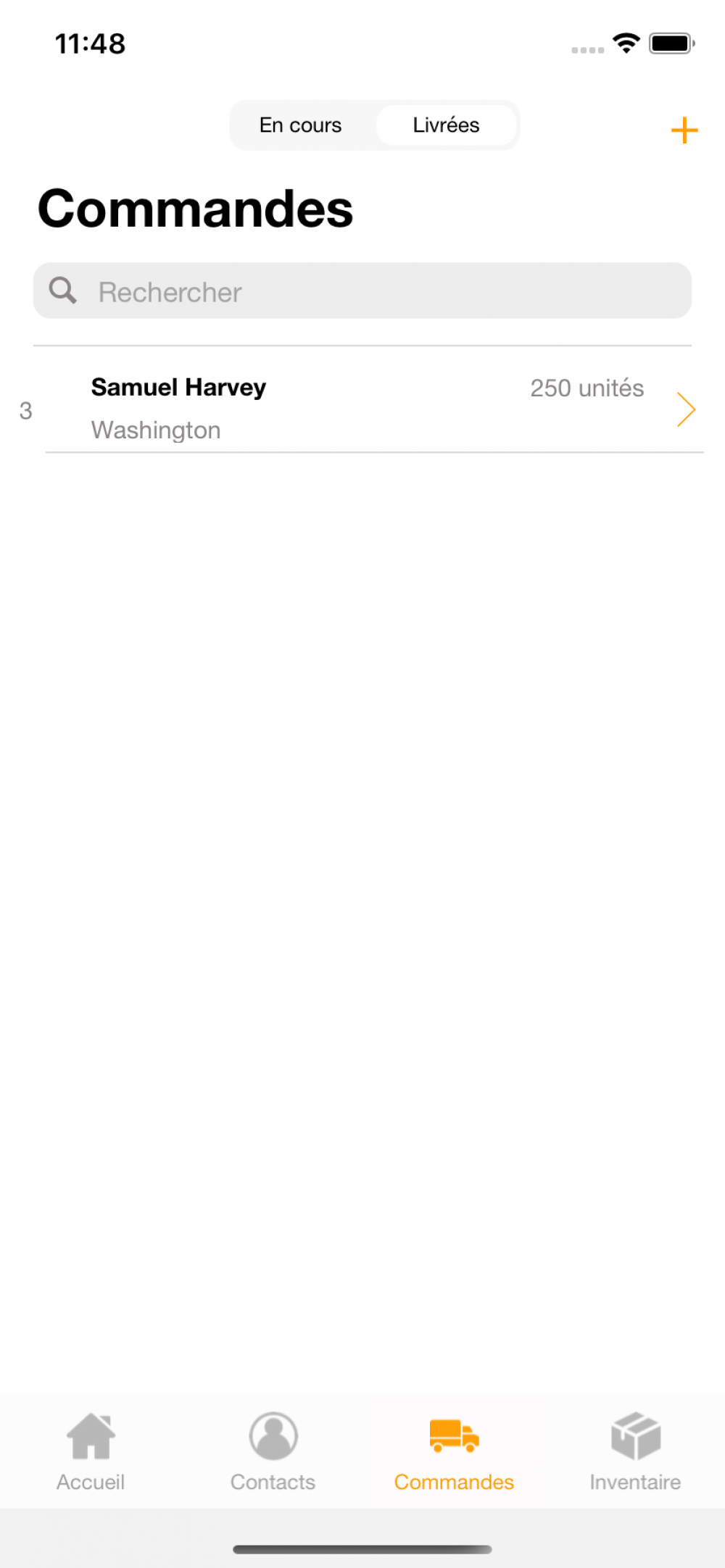 Screenshot from LP - Swift iOS App - Manage Simple Inventory / Orders